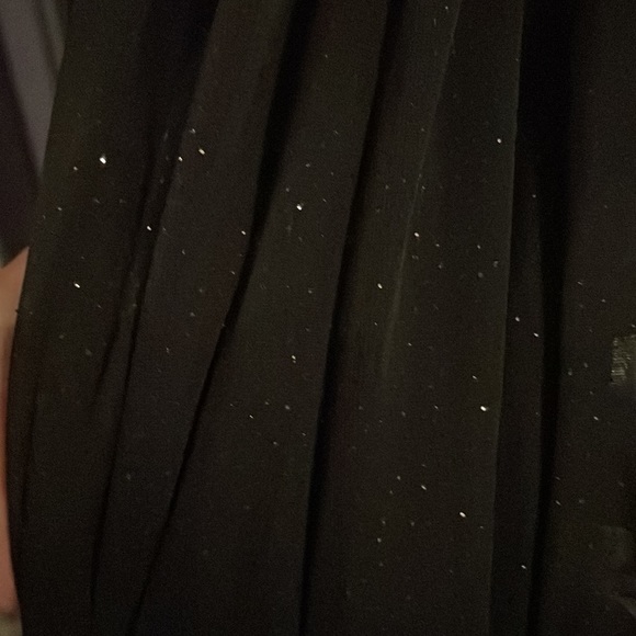 Black halter wide leg dress jumpsuit - Picture 4 of 6